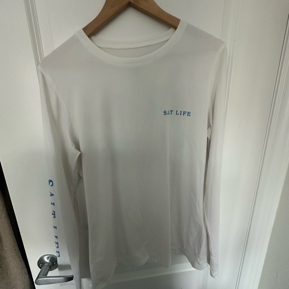 Salt Life White Long Sleeve with Blue Accents